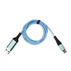 USB кабель Denmen D25T, Type-C, 1.0 м., Блакитний