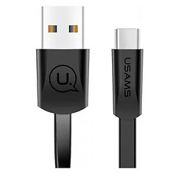 USB кабель Usams US-SJ200 U2 Flat, Type-C, 1.2 м., Черный