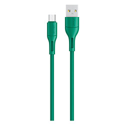 USB кабель Usams US-SJ502 U68, MicroUSB, 1.0 м., Зелений