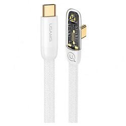 USB кабель Usams US-SJ584 Right-angle, Type-C, 1.2 м., Білий
