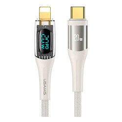 USB кабель Usams US-SJ588 Apple iPhone SE 2022 / iPhone 14 Pro Max / iPhone 14 Plus / iPhone 14 Pro / iPhone 14 / iPhone 13 Pro / iPhone 13 Mini / iPhone 13 / iPhone 13 Pro Max / iPhone 12 Mini / iPhone 12 Pro Max, Lightning, 1.2 м., Бежевый