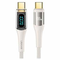 USB кабель Usams US-SJ590, Type-C, 1.2 м., Бежевий