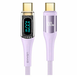 USB кабель Usams US-SJ590, Type-C, 1.2 м., Бузковий