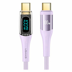 USB кабель Usams US-SJ591, Type-C, 2.0 м., Сиреневый