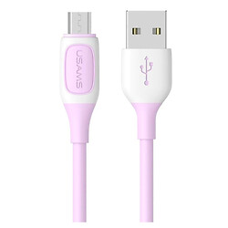 USB кабель Usams US-SJ597 Bicolor, MicroUSB, 1.0 м., Сиреневый