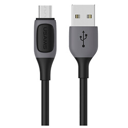 USB кабель Usams US-SJ597 Bicolor, MicroUSB, 1.0 м., Чорний
