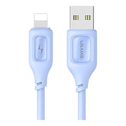 USB кабель Usams US-SJ618 Apple iPhone SE 2022 / iPhone 14 Pro Max / iPhone 14 Plus / iPhone 14 Pro / iPhone 14 / iPhone 13 Pro / iPhone 13 Mini / iPhone 13 / iPhone 13 Pro Max / iPhone 12 Mini / iPhone 12 Pro Max, Lightning, 1.0 м., Блакитний