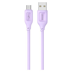 USB кабель Usams US-SJ620, MicroUSB, 1.0 м., Бузковий