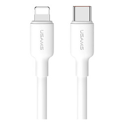 USB кабель Usams US-SJ624 U84 Apple iPhone SE 2022 / iPhone 14 Pro Max / iPhone 14 Plus / iPhone 14 Pro / iPhone 14 / iPhone 13 Pro / iPhone 13 Mini / iPhone 13 / iPhone 13 Pro Max / iPhone 12 Mini / iPhone 12 Pro Max, Lightning, 0.5 м., Белый