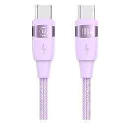 USB кабель Usams US-SJ632 U85 Aluminum Alloy, Type-C, 1.2 м., Фіолетовий