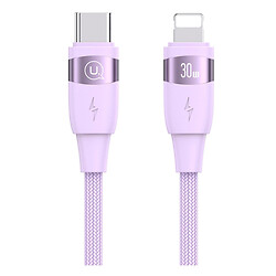 USB кабель Usams US-SJ634 U85 Aluminum Alloy Apple iPhone SE 2022 / iPhone 14 Pro Max / iPhone 14 Plus / iPhone 14 Pro / iPhone 14 / iPhone 13 Pro / iPhone 13 Mini / iPhone 13 / iPhone 13 Pro Max / iPhone 12 Mini, Lightning, 1.2 м., Фіолетовий