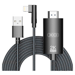 USB кабель XO GB008 Apple iPhone 15 Plus / iPhone 15 Pro Max / iPhone 15 / iPhone 15 Pro / iPhone SE 2022 / iPhone 14 Pro Max / iPhone 14 Plus / iPhone 14 Pro / iPhone 14 / iPhone 13 Pro / iPhone 13 Mini / iPhone 13, Lightning, HDMI, 1.0 м., Чорний