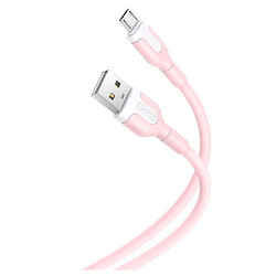 USB кабель XO NB212, MicroUSB, 1.0 м., Рожевий