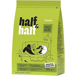 Корм для кошек с чувствительным пищеварением HalfHalf Premium с индейкой 300 г