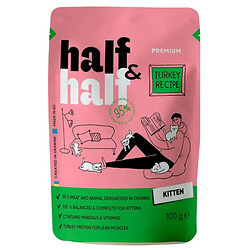 Корм для котят HalfHalf Premium с индейкой пауч 100 г