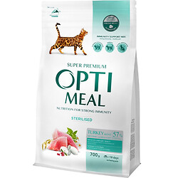 Корм для кошек Optimeal Premium Sterilised Индейка и овес 700 г