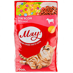 Корм для кошек Мяу с мясом 900 г