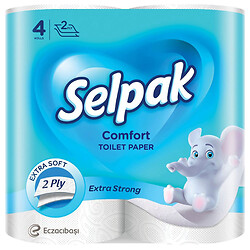 Набор бумаги туалетной SELPAK Comfort 2 слоя 4 штуки