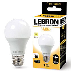 Лампа LED с датчиком движения LEBRON А60 10 Вт Е27 4100K 220В