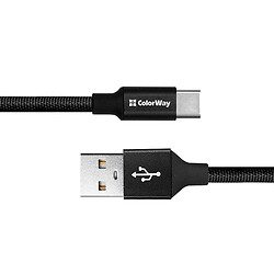 USB кабель ColorWay CW-CBUC048-BK, Type-C, 0.25 м., Черный - № 2