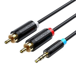 AUX кабель Vention BCLBI, RCA, 3,5 мм., 3.0 м., Чорний