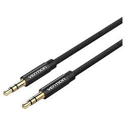 AUX кабель Vention BAGBF, 3,5 мм., 1.0 м., Чорний