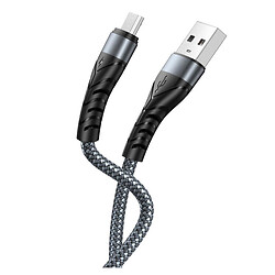 USB кабель XO NB209, MicroUSB, 1.0 м., Срібний