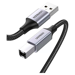 Кабель для принтера Ugreen US369, USB-AM, USB-BM, 1.0 м., Черный