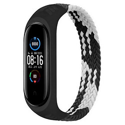 Ремінець Xiaomi Mi Band 5 / Mi Band 6, BeCover Elastic Nylon, Black-White, Чорний