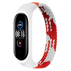 Ремешок Xiaomi Mi Band 5 / Mi Band 6, BeCover Elastic Nylon, Red/White, Белый