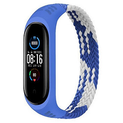 Ремінець Xiaomi Mi Band 5 / Mi Band 6, BeCover Elastic Nylon, Blue-White, Синій