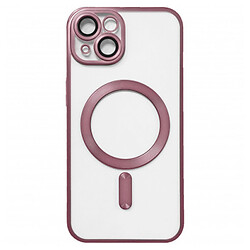 Чохол (накладка) Apple iPhone 15, Metallic Full Camera Matte, MagSafe, Рожевий