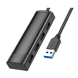 USB Hub Hoco HB41 Easy Link, 1.2 м., Черный