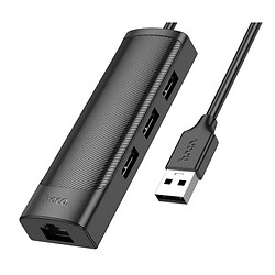 USB Hub Hoco HB42 Easy Link, 1.2 м., Чорний