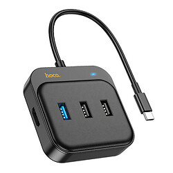 USB Hub Hoco HB36 Easy Link, 0.2 м., Чорний