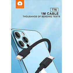 АЗУ WUW T76 Apple iPhone SE 2022 / iPhone 14 Pro Max / iPhone 14 Plus / iPhone 14 Pro / iPhone 14 / iPhone 13 Pro / iPhone 13 Mini / iPhone 13 / iPhone 13 Pro Max / iPhone 12 Mini / iPhone 12 Pro Max / iPhone 12 Pro, Lightning, З кабелем, Чорний - № 3