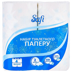 Набір паперу туалетного Safi білий 2 шари 4 шт/уп