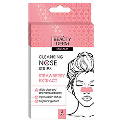 Набор полосок для очищающих носов Beautyderm с экстрактом клубники 3 штуки