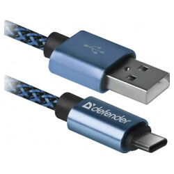USB кабель DEFENDER USB09-03T PRO, Type-C, 1.0 м., Синий