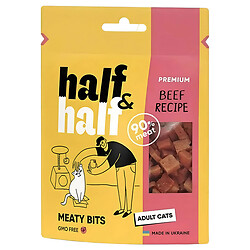 Ласощі для кішок м'ясні HalfHalf Premium Шматочки з яловичиною 50 г