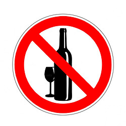 Наклейка: "Употребление алкоголя запрещено" Размер: 125 мм