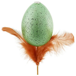 Яйцо гусиное декоративное на палочке с перьями в ассортименте