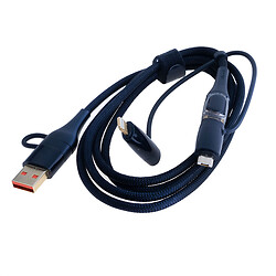 USB кабель USAMS US-SJ616, Lightning, MicroUSB, Type-C, USB, 1.2 м., Чорний