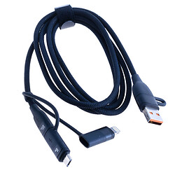 USB кабель USAMS US-SJ645 U85, Lightning, MicroUSB, Type-C, USB, 1.2 м., Чорний