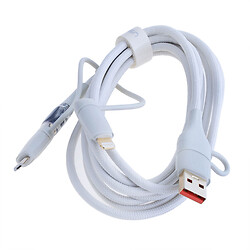 USB кабель USAMS US-SJ626, Lightning, MicroUSB, Type-C, USB, 2.0 м., Бежевий