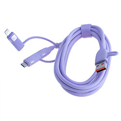 USB кабель USAMS US-SJ646 U85, Lightning, MicroUSB, Type-C, USB, 2.0 м., Фіолетовий