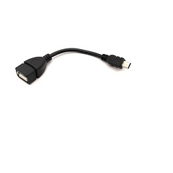 Кабель OTG USB 2.0 AF - Mini USB Тип B, MiniUSB, 0.1 м., Чорний