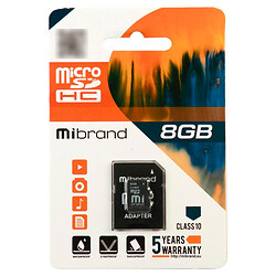 Карта пам'яті Mibrand MicroSDHC, 8 Гб.