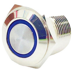 Металлический круглый кнопочный мини переключатель с подсветкой LED, синий