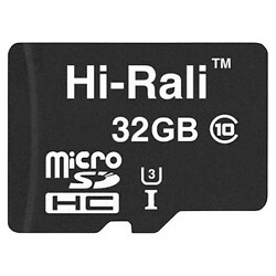 Карта пам'яті Hi-Rali MicroSDXC UHS-3, 32 Гб., Чорний